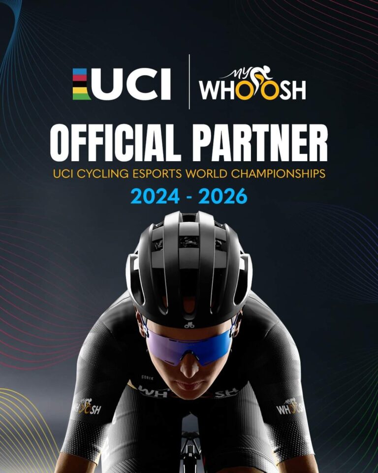 Read more about the article MyWhoosh תארח את אליפות UCI (האיגוד הבינלאומי לאופניים) ברכיבת eSport בשלוש השנים הקרובות ובכך דוחקת הצידה את זוויפט שאירחה אירוע זה בשנים האחרונות